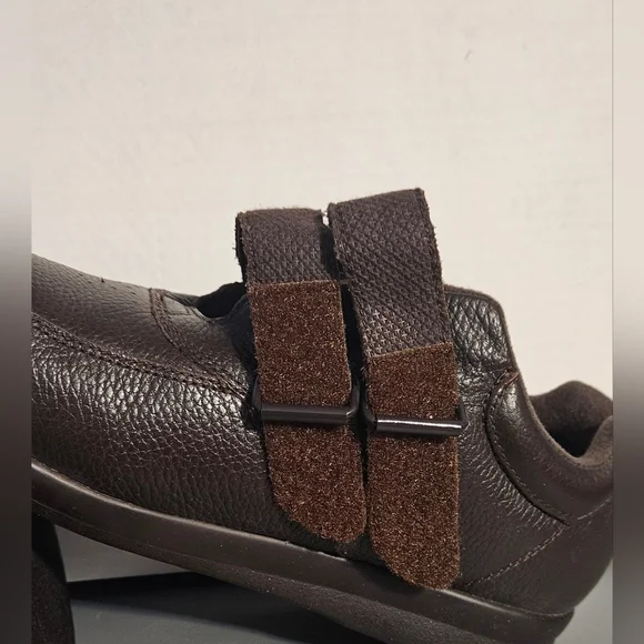 PW Minor Mens Shoes 9 Dark Brown Leather Velcro - Picture 5 of 12